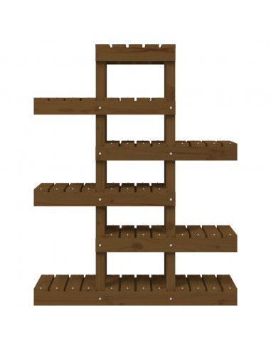 Supporto per Piante Miele 85x25x109,5 cm Legno Massello di Pino