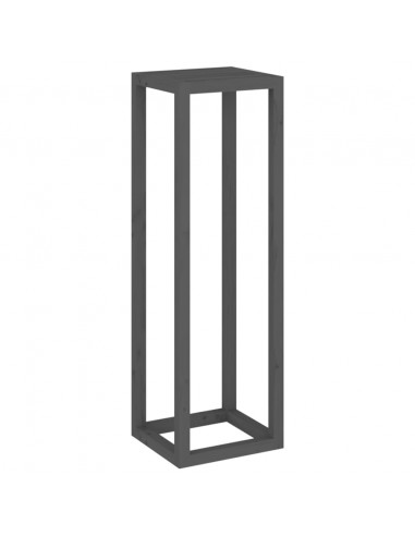 Set Supporti per Piante 3 pz Grigio in Legno Massello di Pino