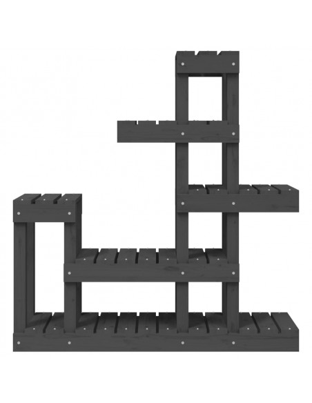 Supporto per Piante Grigio 92x25x97 cm Legno Massello di Pino