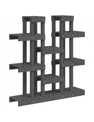 Supporto per Piante Grigio 104,5x25x109,5cm Legno Massello Pino