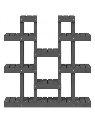 Supporto per Piante Grigio 104,5x25x109,5cm Legno Massello Pino
