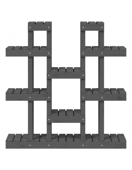 Supporto per Piante Grigio 104,5x25x109,5cm Legno Massello Pino