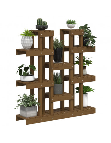 Supporto Piante Miele 104,5x25x109,5 cm Legno Massello di Pino