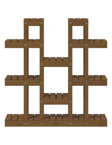 Supporto Piante Miele 104,5x25x109,5 cm Legno Massello di Pino