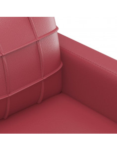 Set di Divani 2 pz con Cuscini Rosso Vino in Similpelle