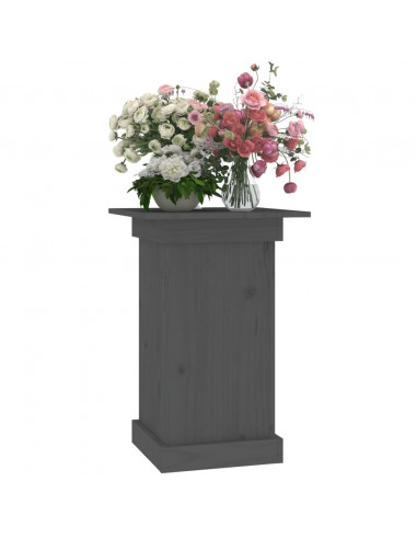 Portafiori grigio 40x40x60 cm in Legno Massello di Pino