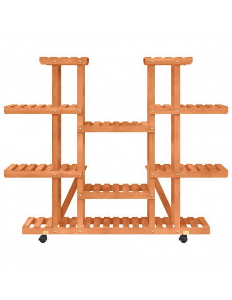 Portafiori con Ruote 110x25x115 cm in Legno Massello di Abete