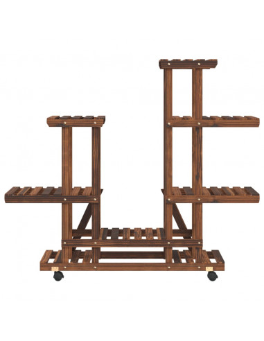 Portafiori con Ruote 95x25x101 cm in Legno Massello di Abete