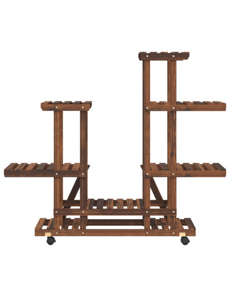 Portafiori con Ruote 95x25x101 cm in Legno Massello di Abete