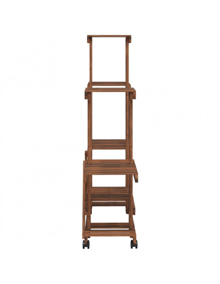 Portafiori con Ruote 95x25x101 cm in Legno Massello di Abete
