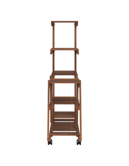 Portafiori con Ruote 95x25x101 cm in Legno Massello di Abete