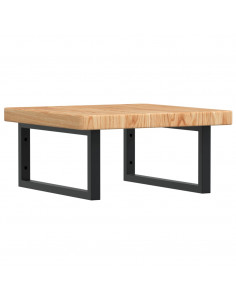 Ripiano a Parete per Lavabo in Acciaio e Massello di Rovere 2