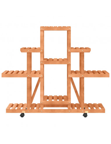 Portafiori con Ruote 110x25x101 cm in Legno Massello di Abete