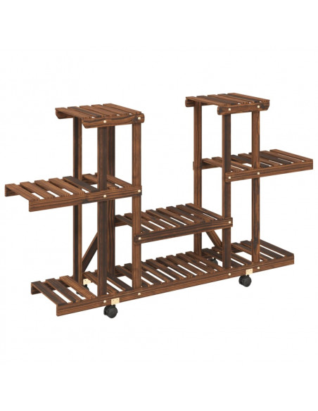 Portafiori con Ruote 110x25x78 cm in Legno Massello di Abete