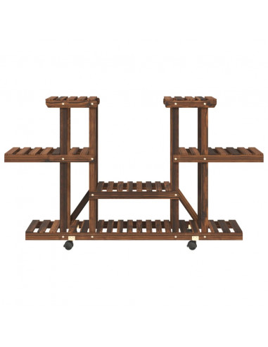 Portafiori con Ruote 110x25x78 cm in Legno Massello di Abete