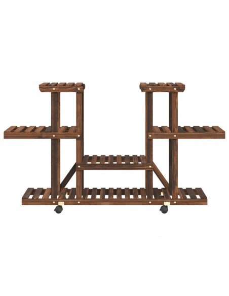 Portafiori con Ruote 110x25x78 cm in Legno Massello di Abete
