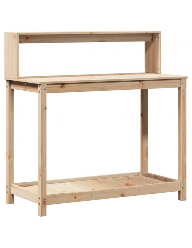 Tavolo Invaso con Ripiani 108x50x109,5 cm Legno Massello Pino