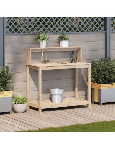 Tavolo Invaso con Ripiani 108x50x109,5 cm Legno Massello Pino