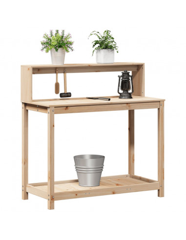 Tavolo Invaso con Ripiani 108x50x109,5 cm Legno Massello Pino