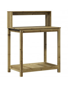 Tavolo Invaso con Ripiani 82,5x50x109,5cm Legno Impregnato Pino 2