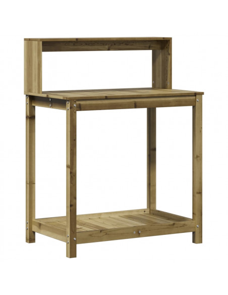 Tavolo Invaso con Ripiani 82,5x50x109,5cm Legno Impregnato Pino