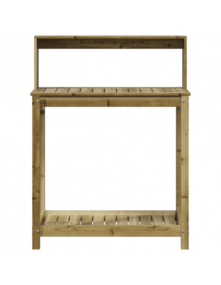 Tavolo Invaso con Ripiani 82,5x50x109,5cm Legno Impregnato Pino