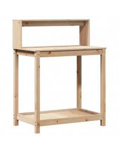 Tavolo Invaso con Ripiani 82,5x50x109,5 cm Legno Massello Pino 2