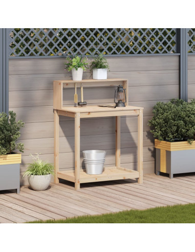 Tavolo Invaso con Ripiani 82,5x50x109,5 cm Legno Massello Pino