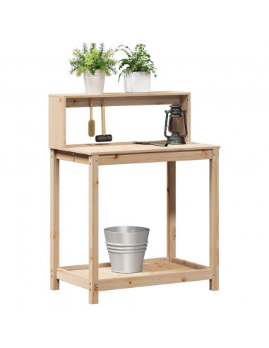 Tavolo Invaso con Ripiani 82,5x50x109,5 cm Legno Massello Pino