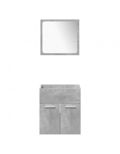 Set Mobili da Bagno 4 pz Grigio Cemento in Legno Multistrato