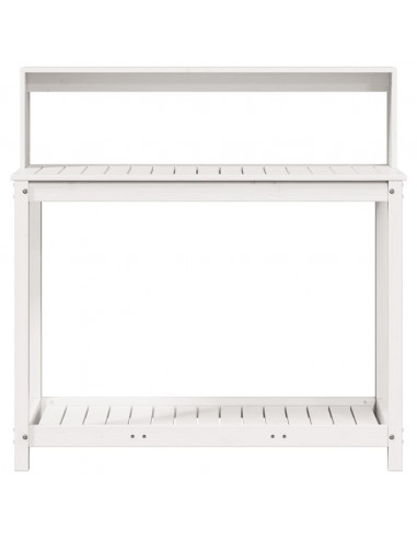 Tavolo Invaso con Ripiani Bianco 108x50x109,5 cm Massello Pino