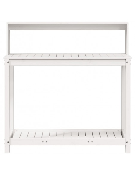 Tavolo Invaso con Ripiani Bianco 108x50x109,5 cm Massello Pino