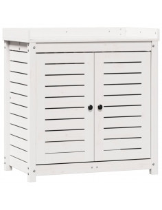 Tavolo Invaso con Ripiani Bianco 82,5x50x86,5 cm Massello Pino 2