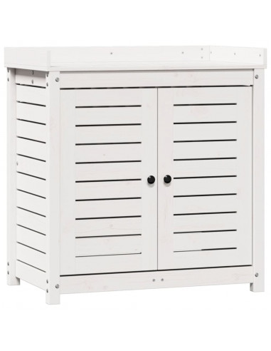 Tavolo Invaso con Ripiani Bianco 82,5x50x86,5 cm Massello Pino