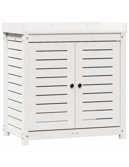 Tavolo Invaso con Ripiani Bianco 82,5x50x86,5 cm Massello Pino