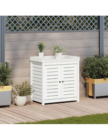 Tavolo Invaso con Ripiani Bianco 82,5x50x86,5 cm Massello Pino