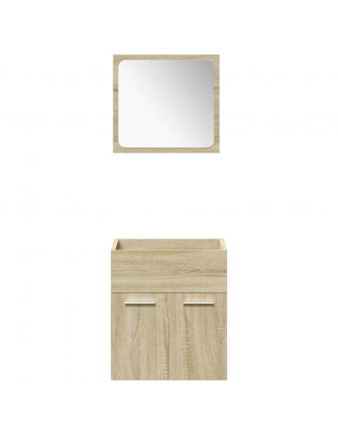Set Mobili da Bagno 4 pz Rovere Sonoma in Legno Multistrato