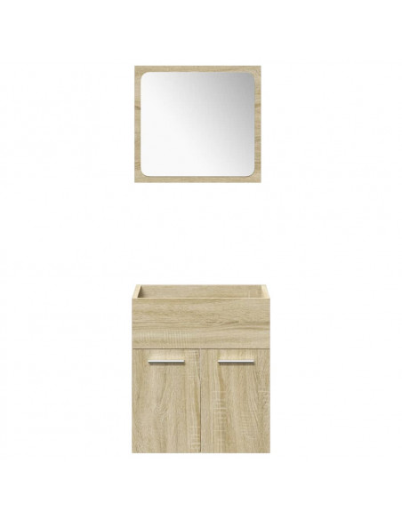 Set Mobili da Bagno 4 pz Rovere Sonoma in Legno Multistrato