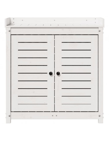 Tavolo Invaso con Ripiani Bianco 82,5x50x86,5 cm Massello Pino