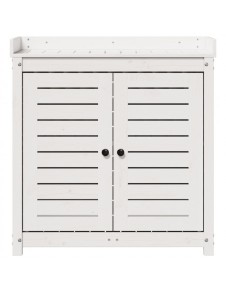 Tavolo Invaso con Ripiani Bianco 82,5x50x86,5 cm Massello Pino