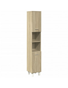 Set Mobili da Bagno 4 pz Rovere Sonoma in Legno Multistrato