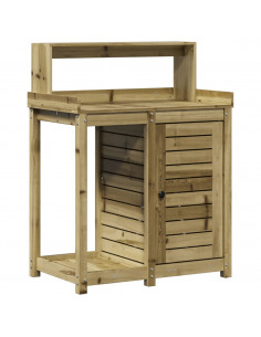 Tavolo Invaso con Ripiani 82,5x50x109,5cm Legno Impregnato Pino 2