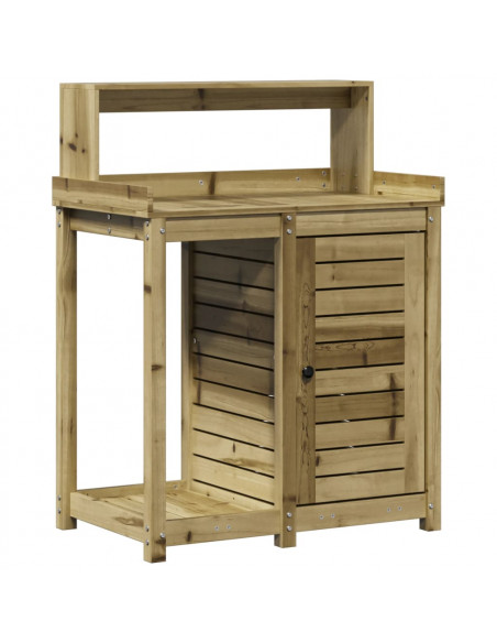 Tavolo Invaso con Ripiani 82,5x50x109,5cm Legno Impregnato Pino