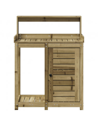 Tavolo Invaso con Ripiani 82,5x50x109,5cm Legno Impregnato Pino