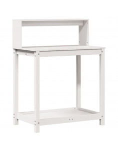 Tavolo Invaso con Ripiani Bianco 82,5x50x109,5 cm Massello Pino 2