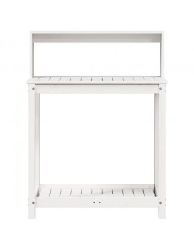 Tavolo Invaso con Ripiani Bianco 82,5x50x109,5 cm Massello Pino