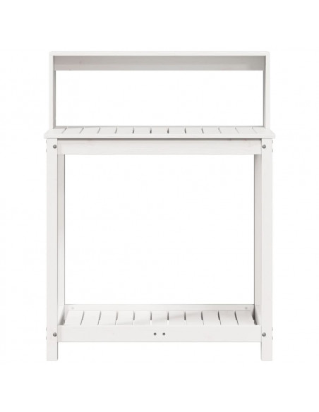 Tavolo Invaso con Ripiani Bianco 82,5x50x109,5 cm Massello Pino