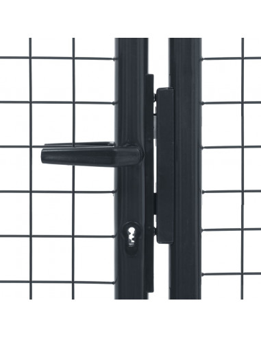 Cancello per Giardino in Acciaio Zincato 400x150 cm Grigio