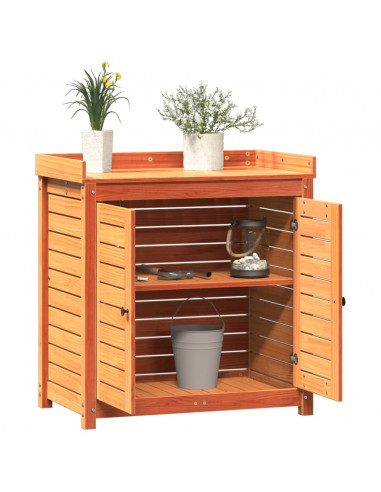 Tavolo Invaso con Ripiani Marrone 82,5x50x86,5 cm Massello Pino