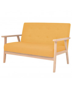 Set di Divani 2 pz in Tessuto Giallo